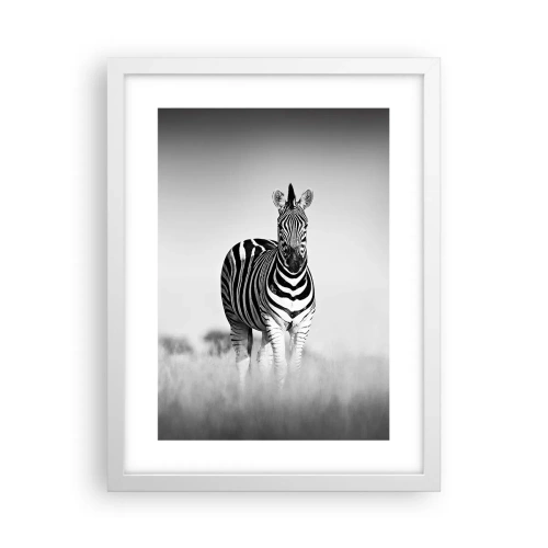 Poster in einem weißen Rahmen - Die Welt ist doch schwarz-weiß - 30x40 cm