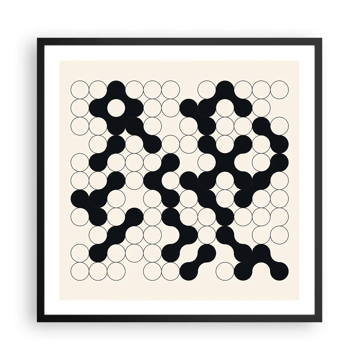 Poster in einem schwarzem Rahmen - Chinesisches Spiel – Variation - 60x60 cm
