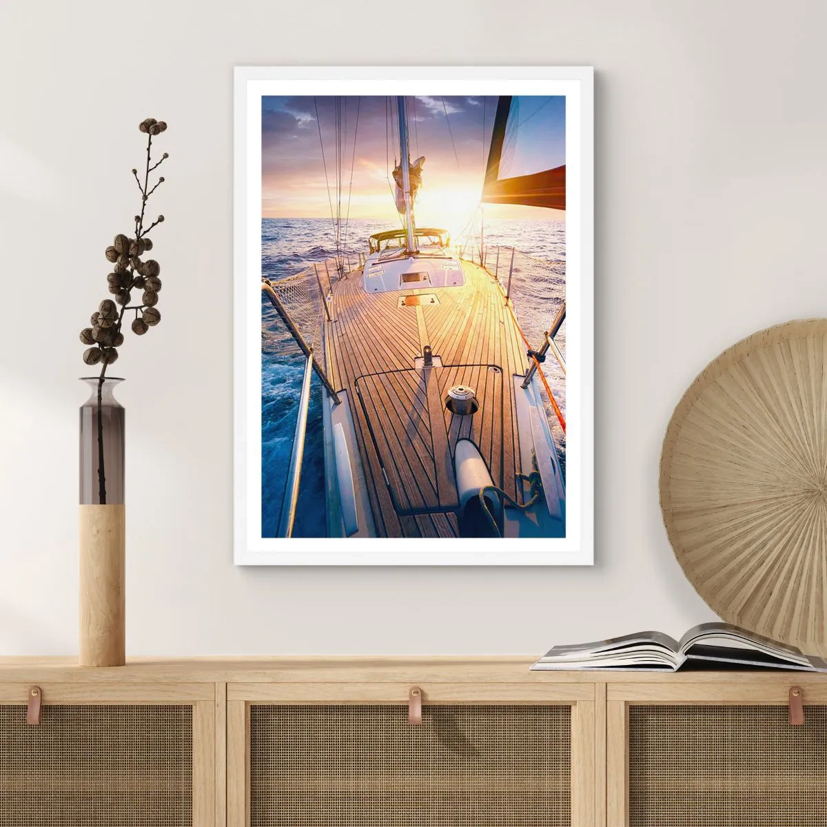 Poster in einem weißen Rahmen - Laufen unter den Wellen - 40x50 cm