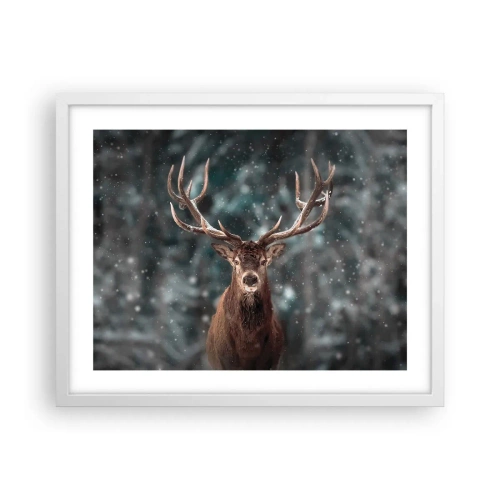 Poster in einem weißen Rahmen - Gekrönter König des Waldes - 50x40 cm