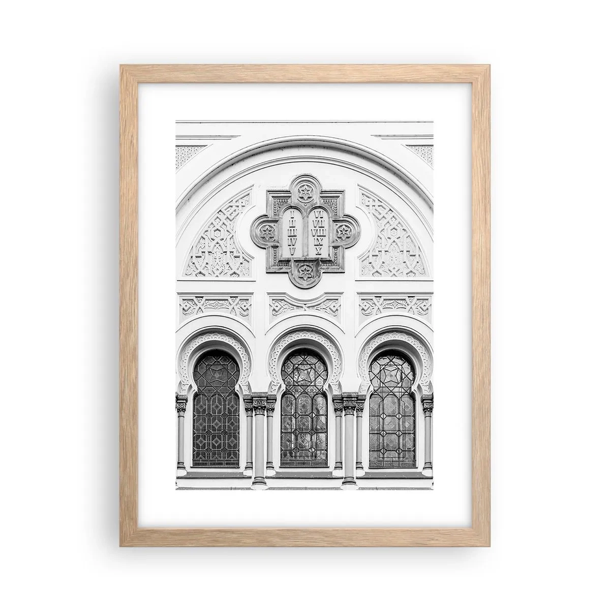 Poster in einem Rahmen aus heller Eiche - An der Grenze der Kulturen - 30x40 cm