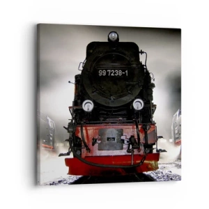 Bild auf Leinwand - Leinwandbild - Er steht und keucht, seufzt und pustet - 30x30 cm