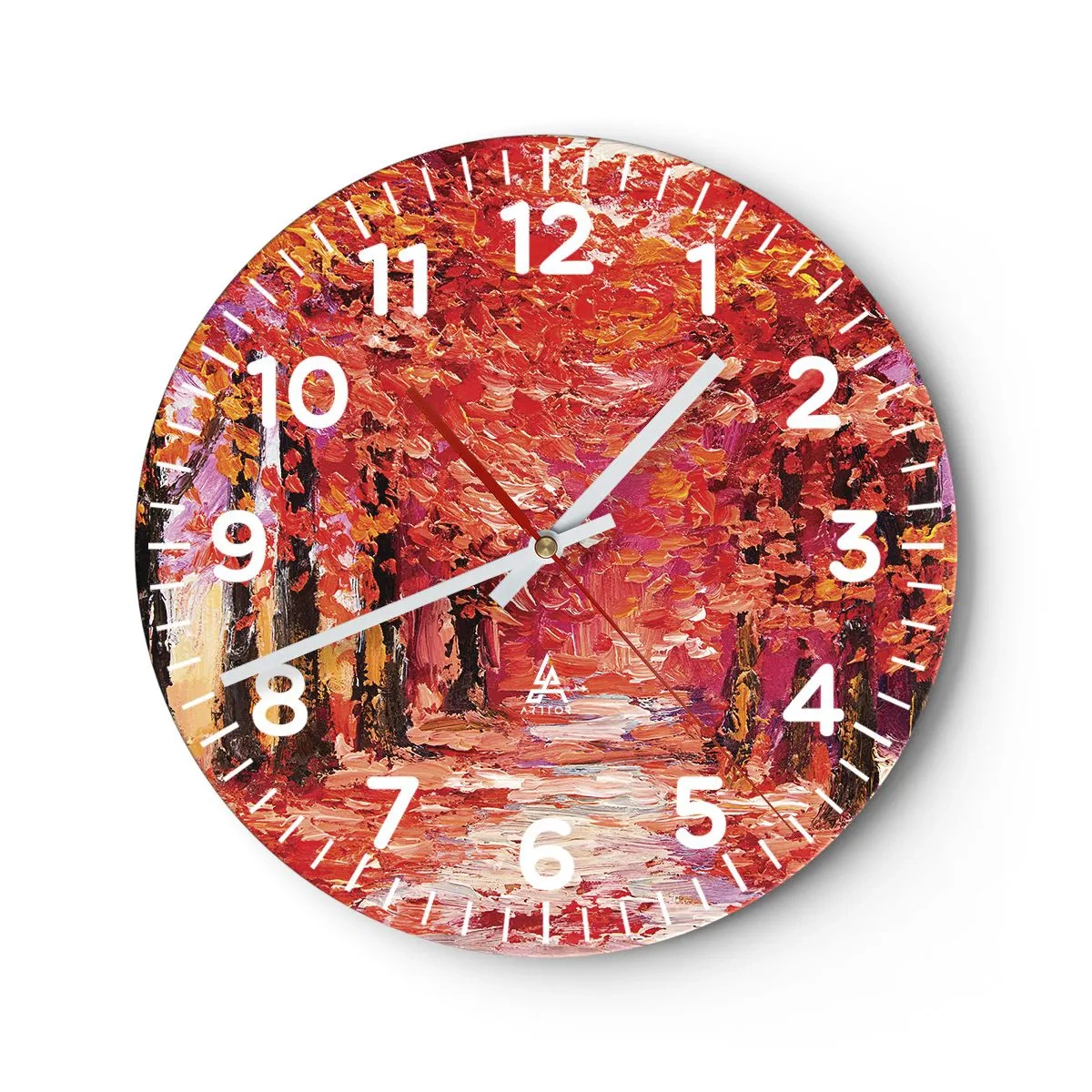 Wanduhr - Glasuhr - Herbstlicher Eindruck - 40x40 cm