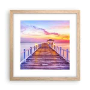 Poster in einem Rahmen aus heller Eiche - Die lila-goldene Stille des Abends - 30x30 cm