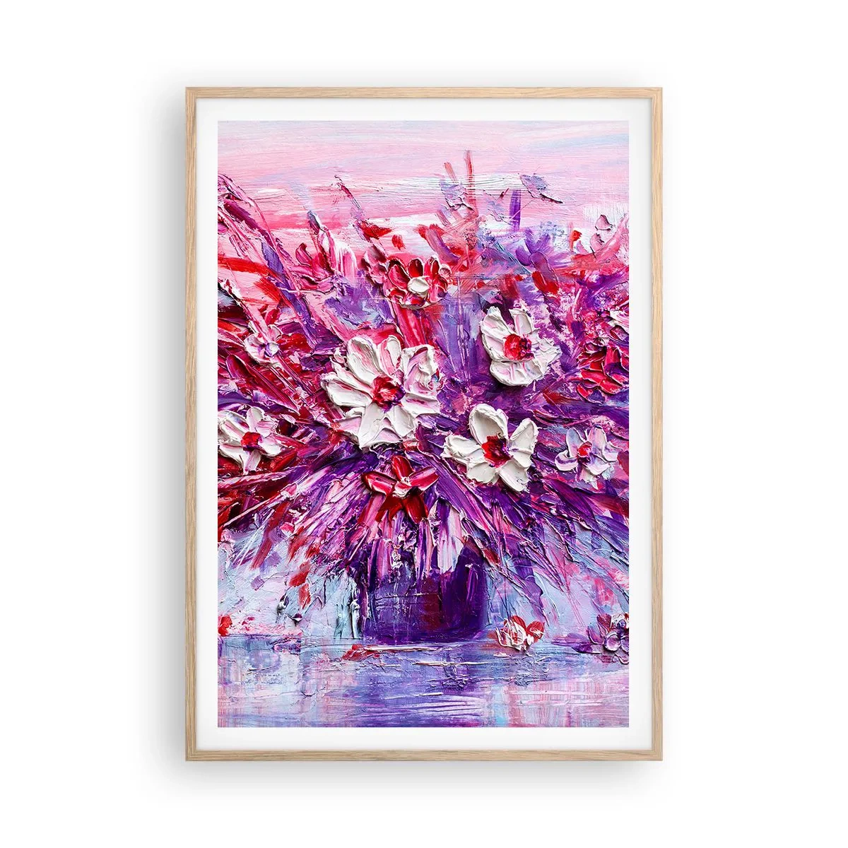 Poster in einem Rahmen aus heller Eiche - Unschuld und Leidenschaft - 70x100 cm