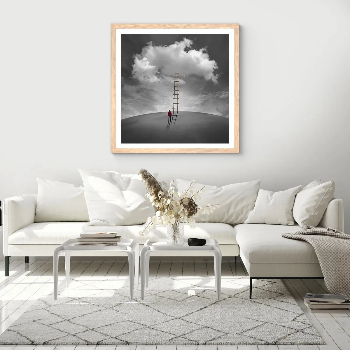 Poster in einem Rahmen aus heller Eiche - Alles ist möglich - 40x40 cm