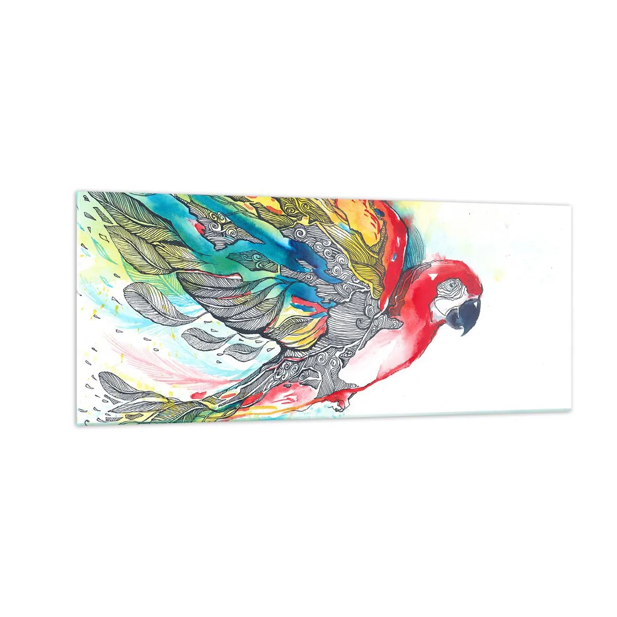 Glasbild - Bild auf glas - Leben Sie bunt - 100x40 cm