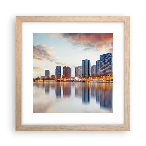 Poster in einem Rahmen aus heller Eiche - Die monumentale Ruhe von Paris - 30x30 cm