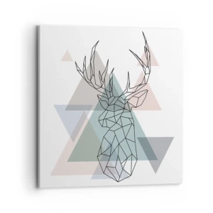 Bild auf Leinwand - Leinwandbild - In einem geometrischen Wald - 70x70 cm