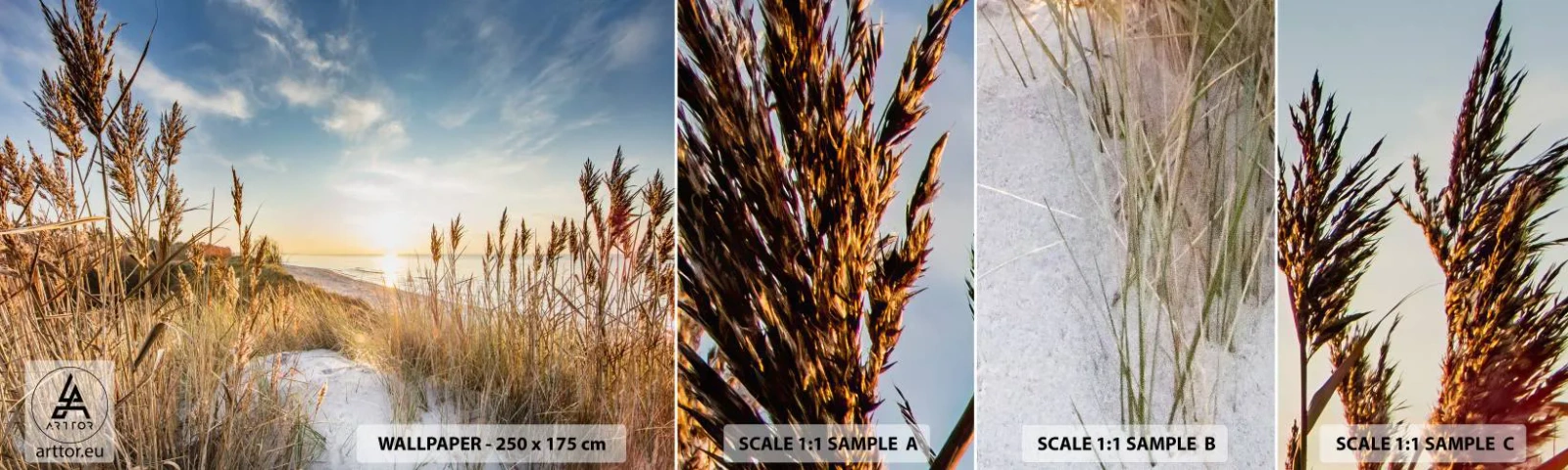 Fototapeten Muster Selbstklebend Deluxe Sticker - Nordstrand - Landschaft, Meer, Strand - 100x30 cm