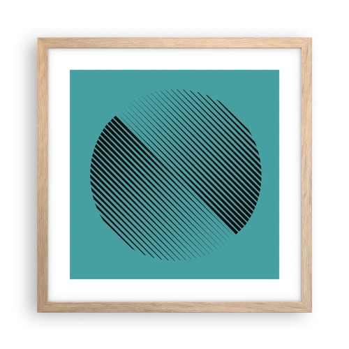 Poster in einem Rahmen aus heller Eiche - Kreis – eine geometrische Variante - 40x40 cm