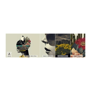 Fototapeten Muster Selbstklebend Deluxe Sticker - Frau – bleibt immer ein Geheimnis - Berge, Geist, Kopf - 100x30 cm