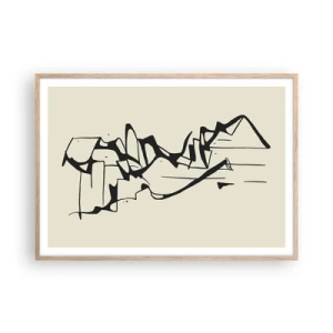 Poster in einem Rahmen aus heller Eiche - Vielleicht eine Landschaft - 100x70 cm