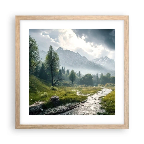 Poster in einem Rahmen aus heller Eiche - Hin und zurück - 40x40 cm