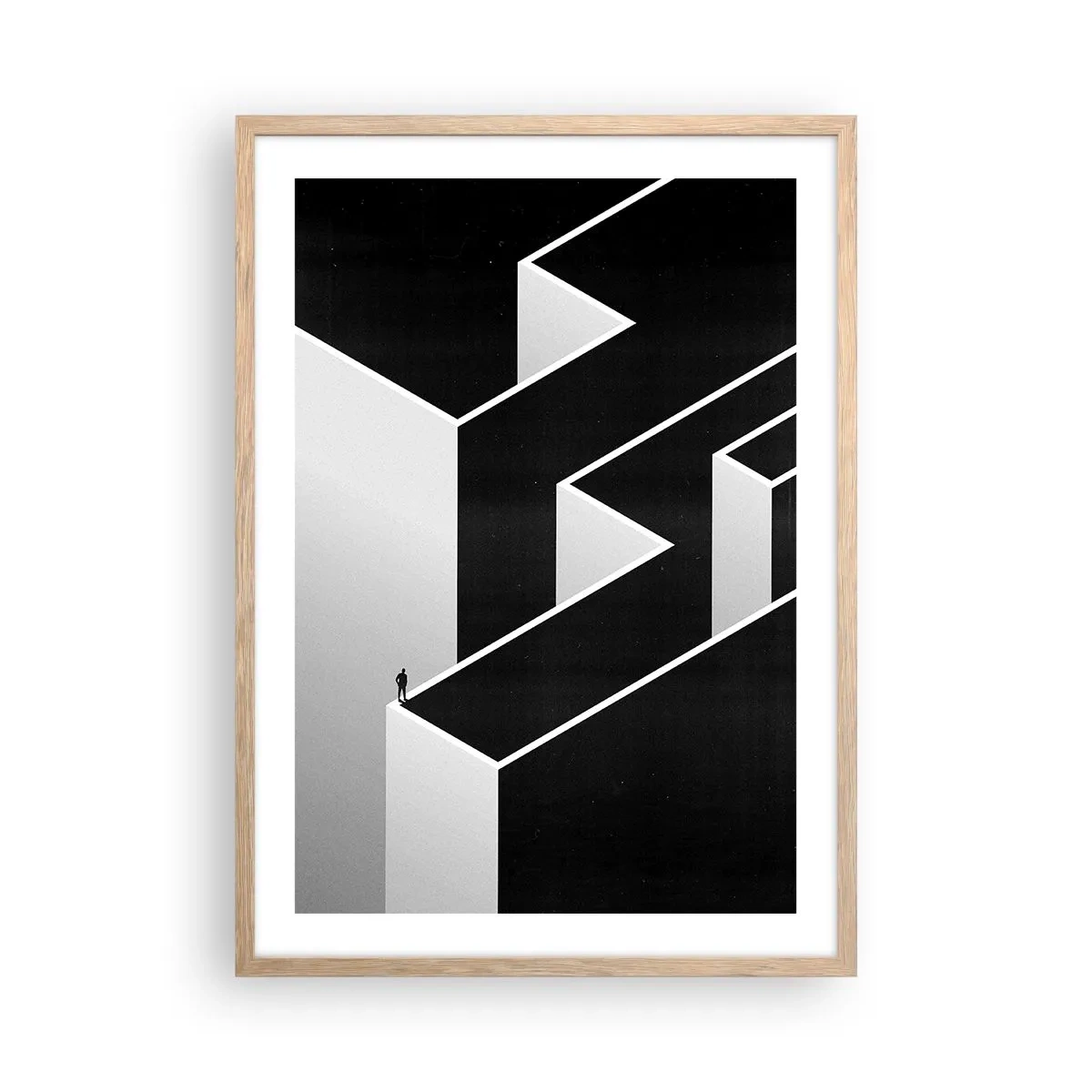 Poster in einem Rahmen aus heller Eiche - Einsamkeit an der Spitze - 50x70 cm