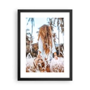 Poster in einem schwarzem Rahmen - Geboren aus Grasflaum - 30x40 cm