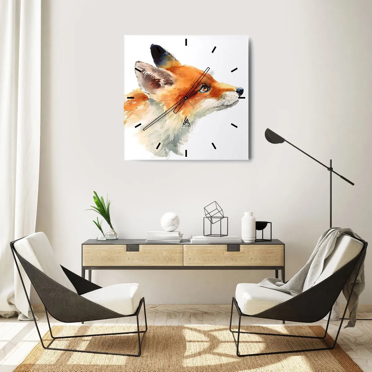 Wanduhr - Glasuhr - Man kann nie vorsichtig genug sein - 30x30 cm