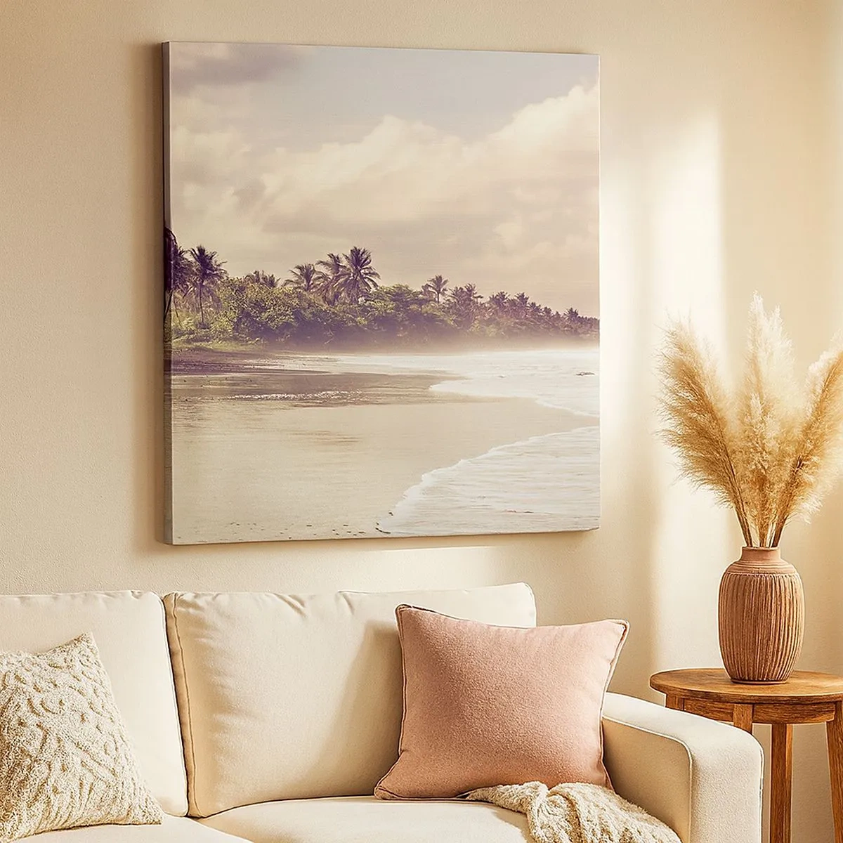 Bild auf Leinwand - Leinwandbild - Die Liebkosung der Wellen - 30x30 cm