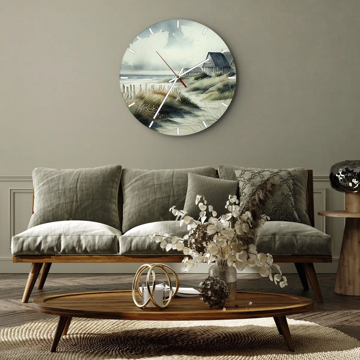 Wanduhr - Glasuhr - Abseits vom Trubel - 30x30 cm