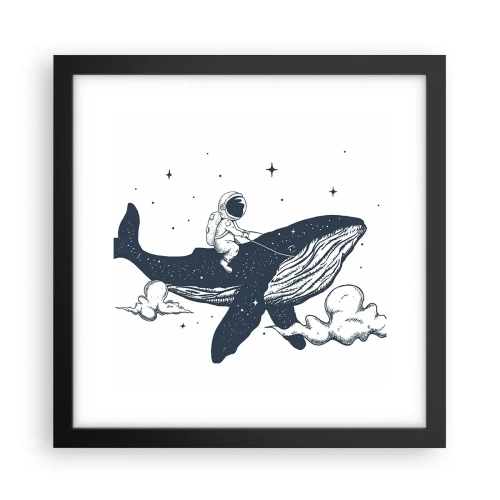 Poster in einem schwarzem Rahmen - Weltraumabenteuer - 30x30 cm