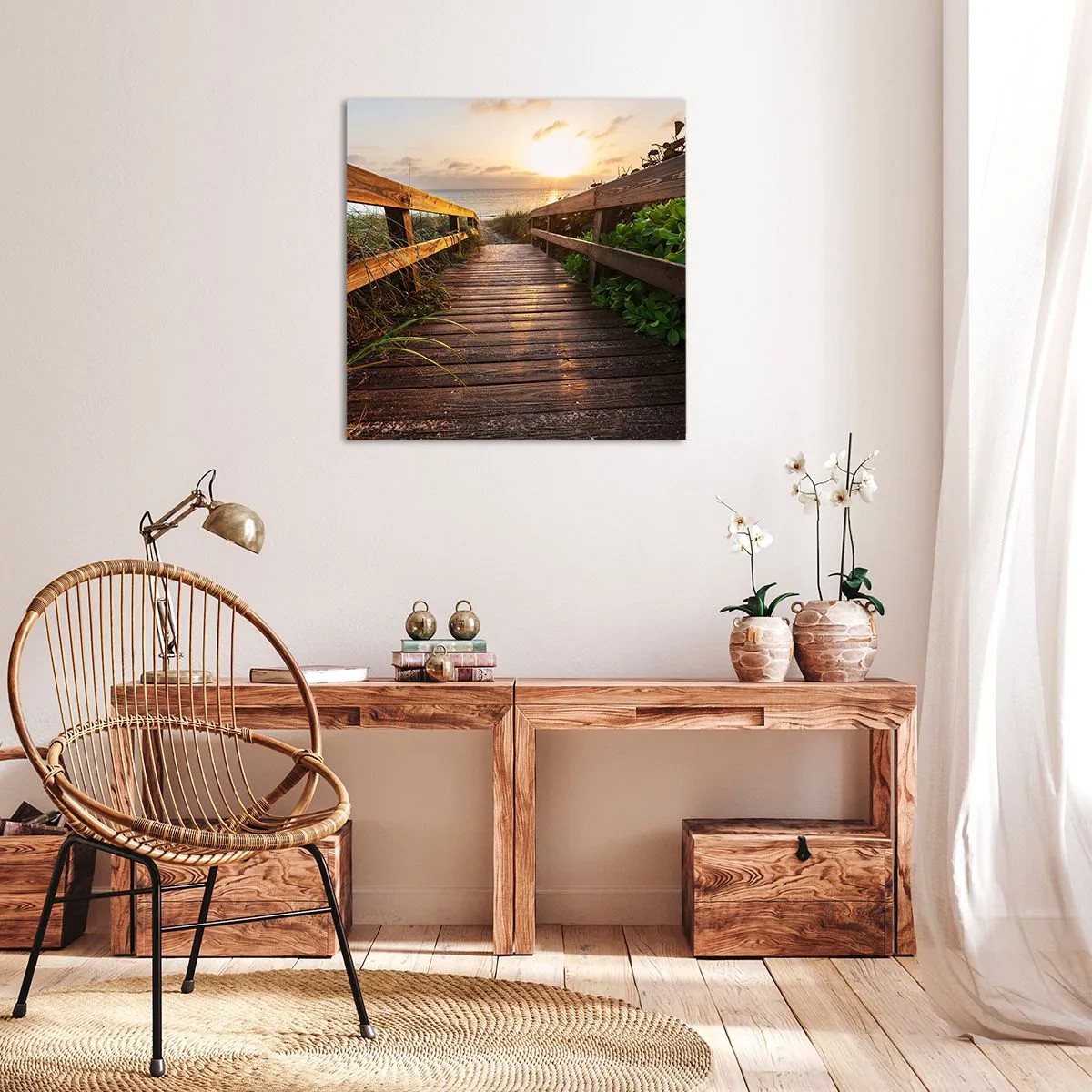 Bild auf Leinwand - Leinwandbild - Und direkt ans Ufer - 50x50 cm