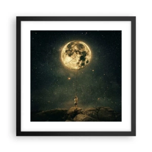 Poster in einem schwarzem Rahmen - Der Mann, der den Mond gestohlen hat - 40x40 cm