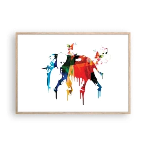 Poster in einem Rahmen aus heller Eiche - Jeder kann tanzen - 100x70 cm