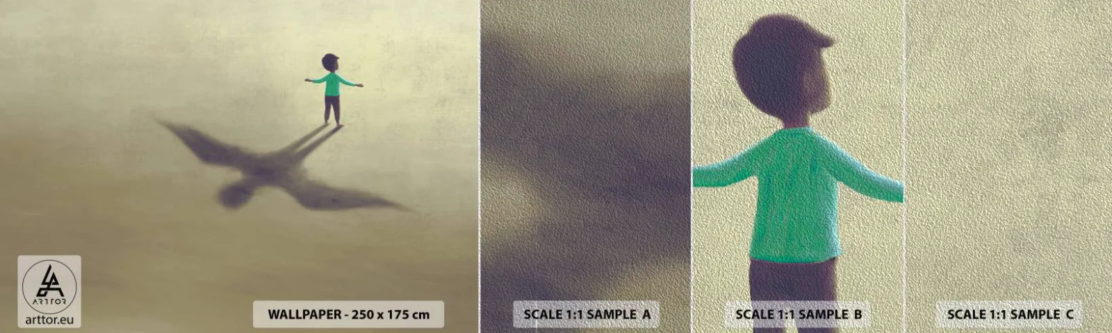 Fototapeten Muster Premium Sand - Der Held der Zukunft - Abstraktion, Fantasie, Stück - 100x30 cm