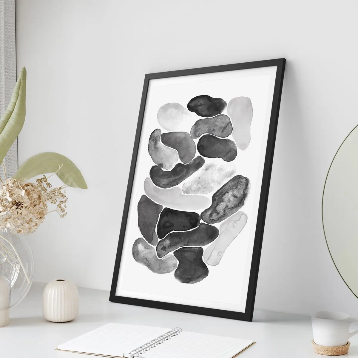 Poster in einem schwarzem Rahmen - Felsige Abstraktion - 30x40 cm