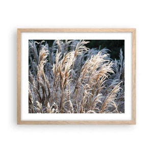 Poster in einem Rahmen aus heller Eiche - Gekleidet mit Frost - 50x40 cm