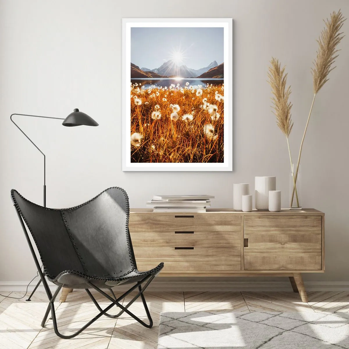 Poster in einem weißen Rahmen - Steinhärte, Grasweichheit - 61x91 cm