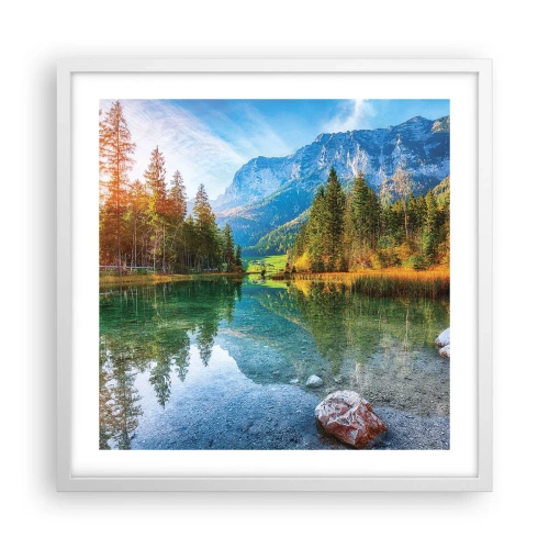 Poster in einem weißen Rahmen - Die Sanftheit des Herbstes - 50x50 cm