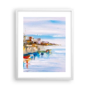 Poster in einem weißen Rahmen - Bunte urbane Oase - 40x50 cm
