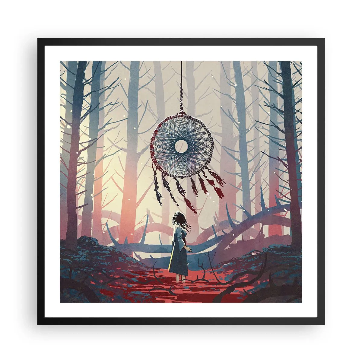 Poster in einem schwarzem Rahmen - Geheimes Glücksritual - 60x60 cm