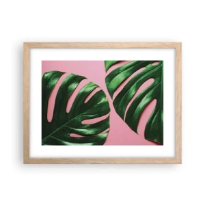 Poster in einem Rahmen aus heller Eiche - Rendezvous im Grünen - 40x30 cm