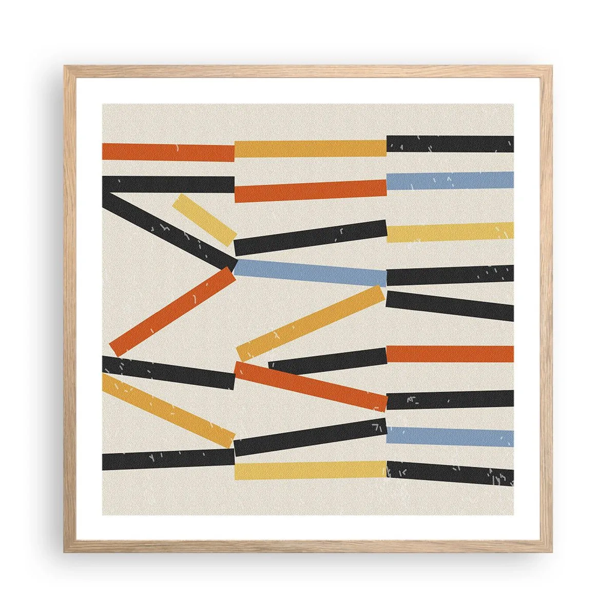 Poster in einem Rahmen aus heller Eiche - Komposition auf der Ebene - 60x60 cm