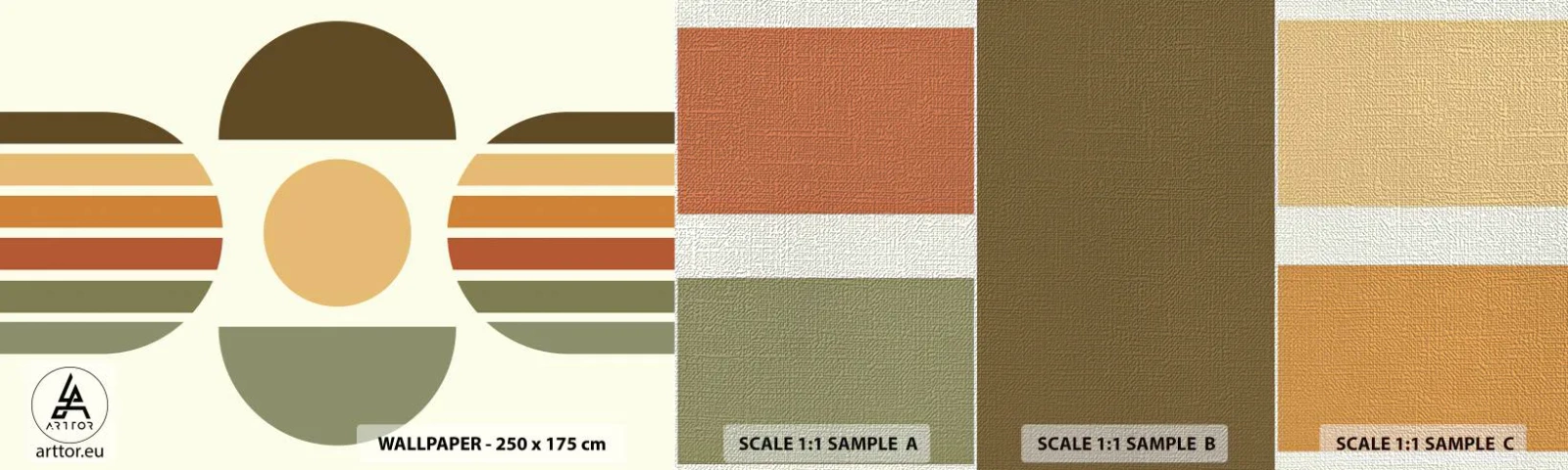 Fototapeten Muster Premium Canvas - In Erdtönen - Abstraktion, Stück, Grafik - 100x30 cm