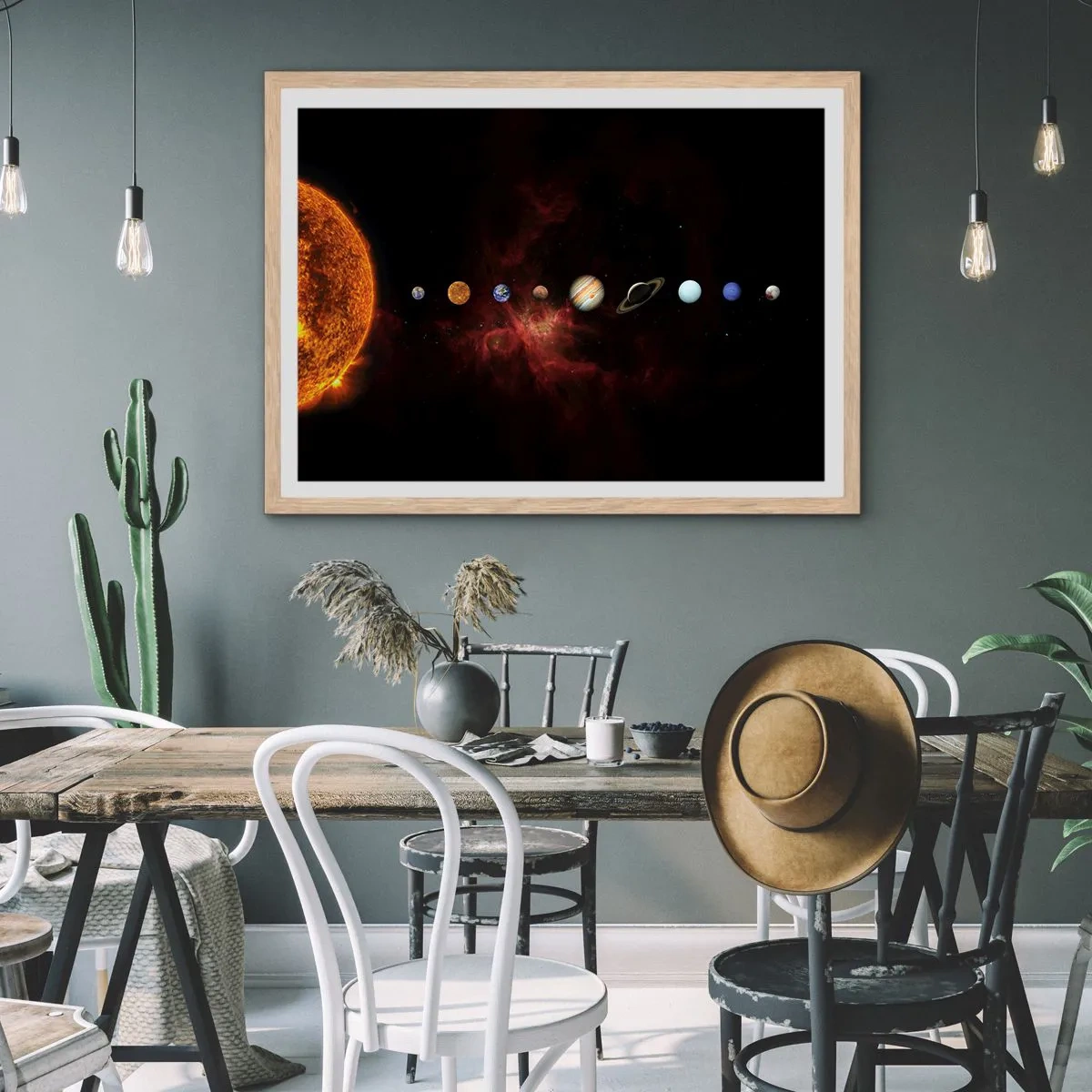 Poster in einem Rahmen aus heller Eiche - Unsere Nachbarschaft - 100x70 cm