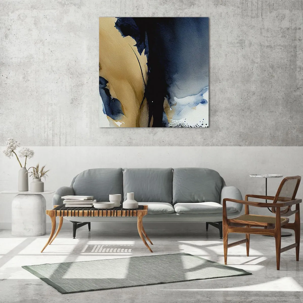 Glasbild - Bild auf glas - Hinter dem Vorhang - 50x50 cm