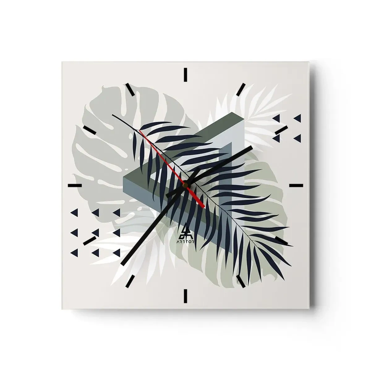 Wanduhr - Glasuhr - Natur und Geometrie – zwei Ordnungen? - 40x40 cm