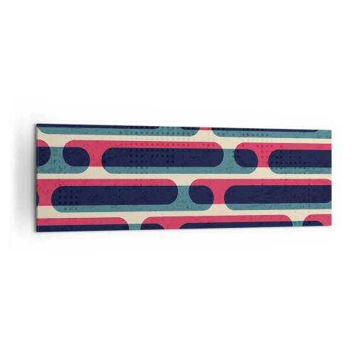 Bild auf Leinwand - Leinwandbild - Geometrisches Retro-Muster mit Pastellfarben - 160x50cm - In die Tiefe und vorwärts - Moderne Wanddekoration für Wohnzimmer und Schlafzimmer ARTTOR