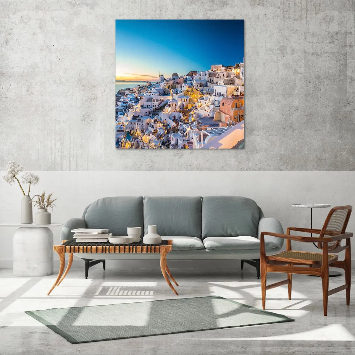 Glasbild - Bild auf glas - Die Essenz des Griechischen - 70x70 cm