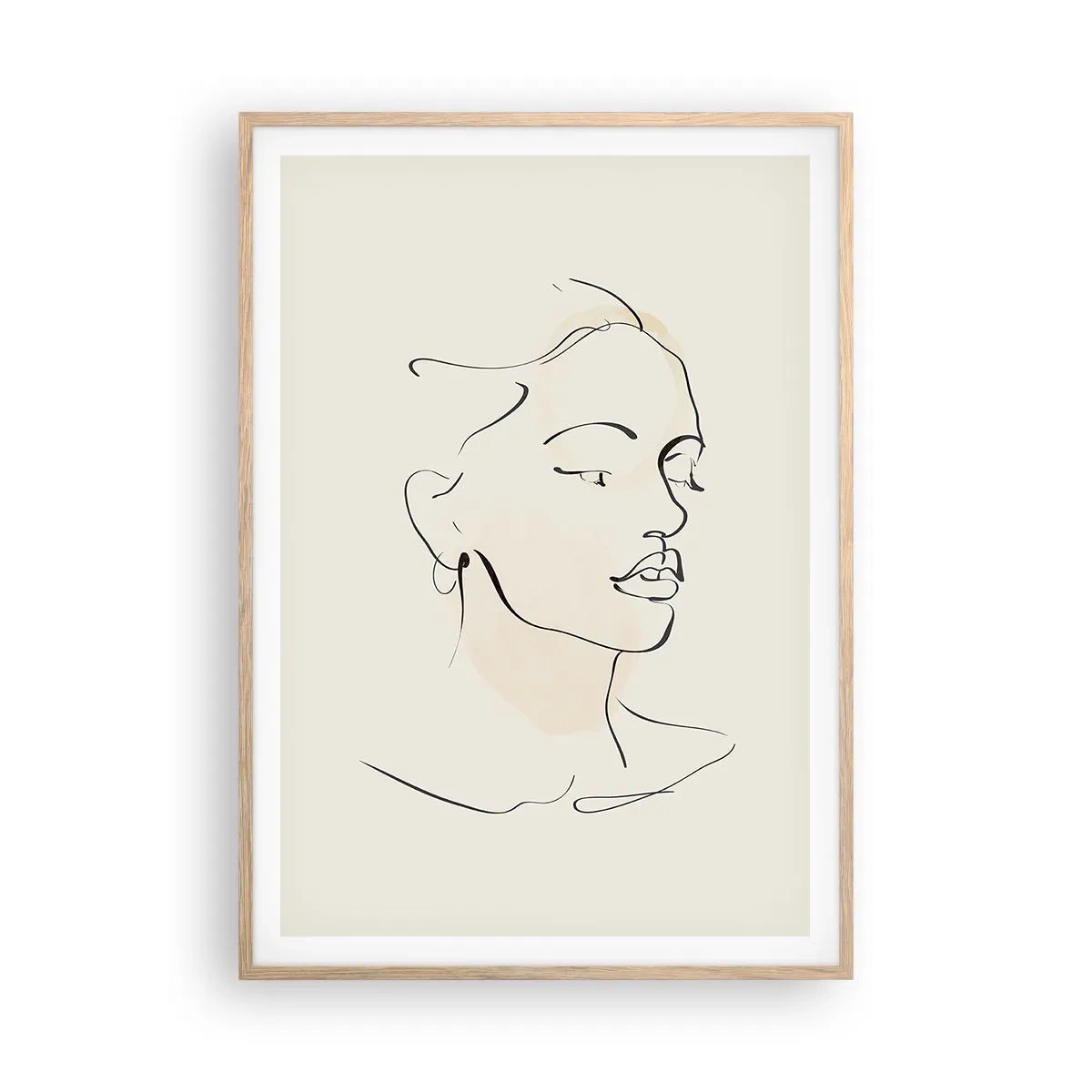 Poster in einem Rahmen aus heller Eiche - Eine bestimmte Linie - 70x100 cm