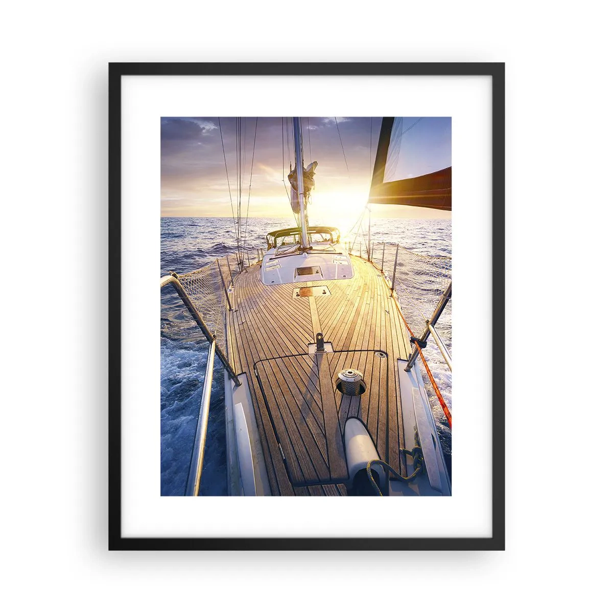 Poster in einem schwarzem Rahmen - Laufen unter den Wellen - 40x50 cm