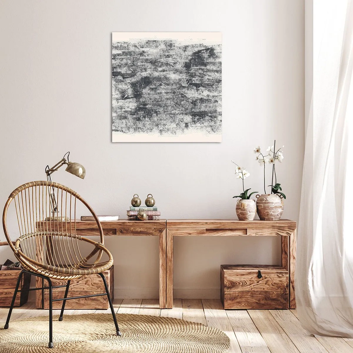 Bild auf Leinwand - Leinwandbild - Nebelige Komposition - 70x70 cm