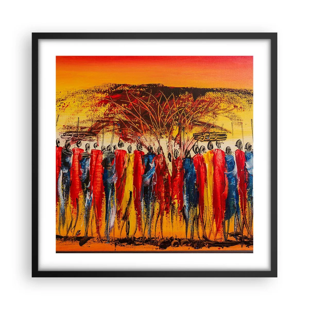 Poster in einem schwarzem Rahmen - Dort, dort, dort gehen sie - 50x50 cm