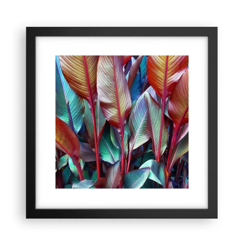 Poster in einem schwarzem Rahmen - Buntes Dickicht - 30x30 cm