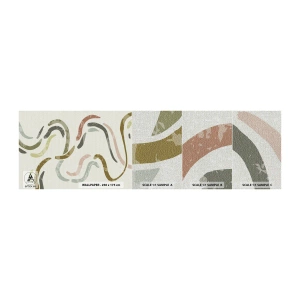 Fototapeten Muster Premium Canvas - Fröhlicher Tanz der Abstraktion - Pastell, Minimalistisch, Hell - 100x30 cm