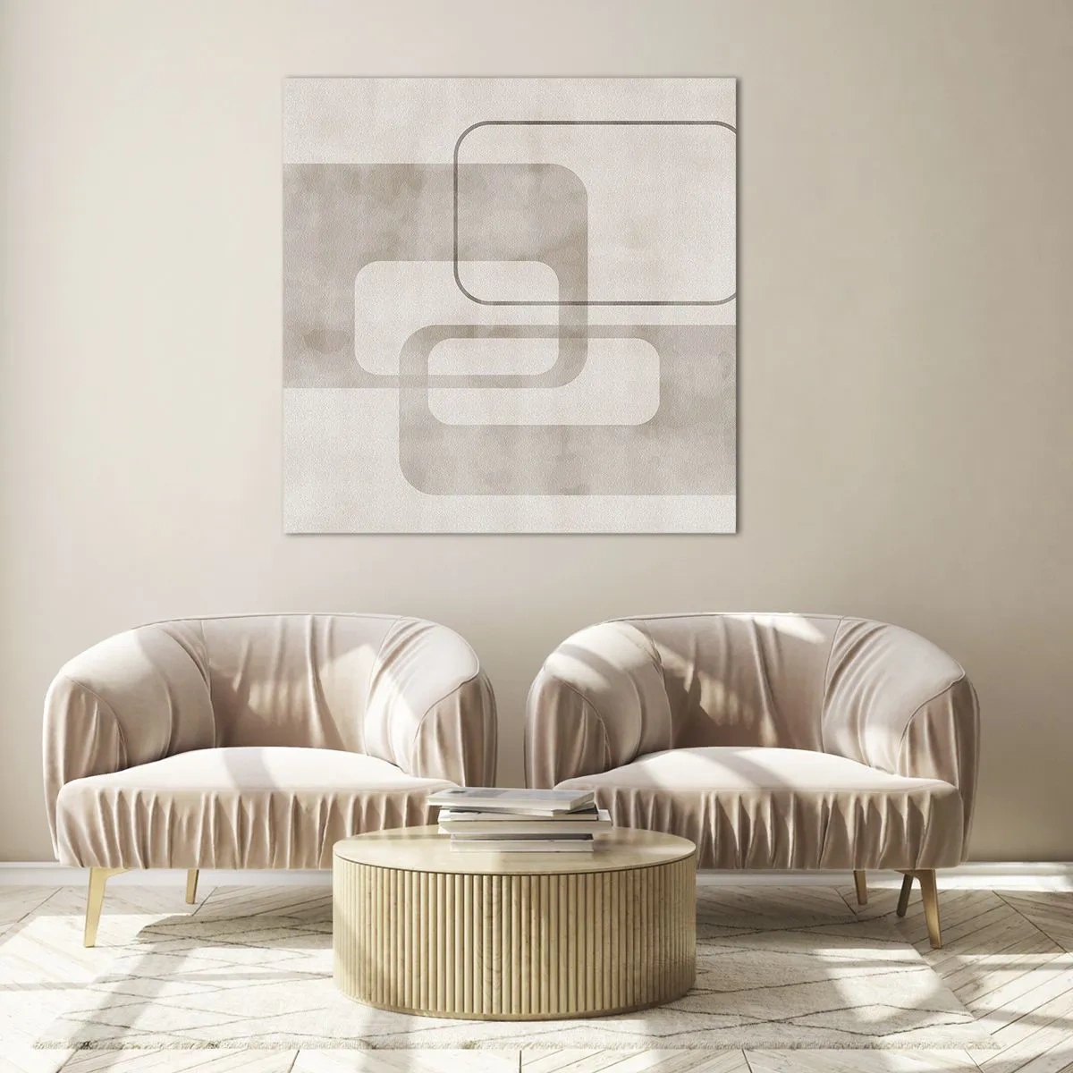 Glasbild - Bild auf glas - Geometrische Fuge - 60x60 cm