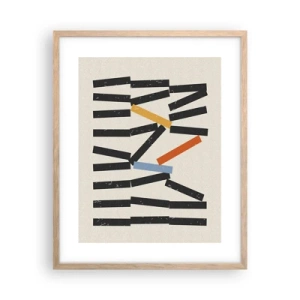 Poster in einem Rahmen aus heller Eiche - Domino – Komposition - 40x50 cm